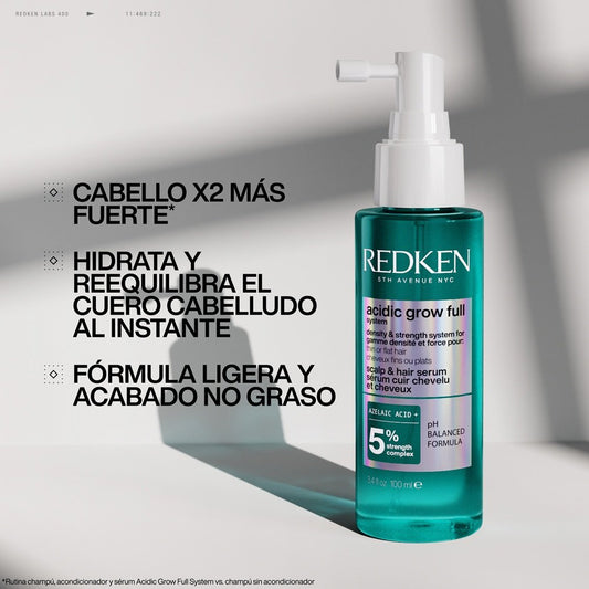 SÉRUM SIN ACLARADO ACIDIC GROW FULL SYSTEM
SÉRUM SIN ACLARADO, REEQUILIBRA E HIDRATA EL CUERO CABELLUDO. PROMUEVE UN CUERO CABELLUDO CON ASPECTO SANO. FÓRMULA CON PH EQUILIBRADO.