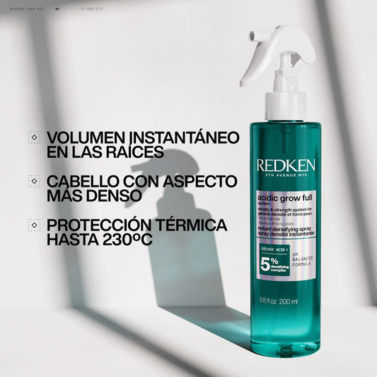 SPRAY DE DENSIDAD ACIDIC GROW FULL SYSTEM
SPRAY DE VOLUMEN INSTANTÁNEO EN LAS RAÍCES PARA UN CABELLO CON ASPECTO MÁS DENSO.