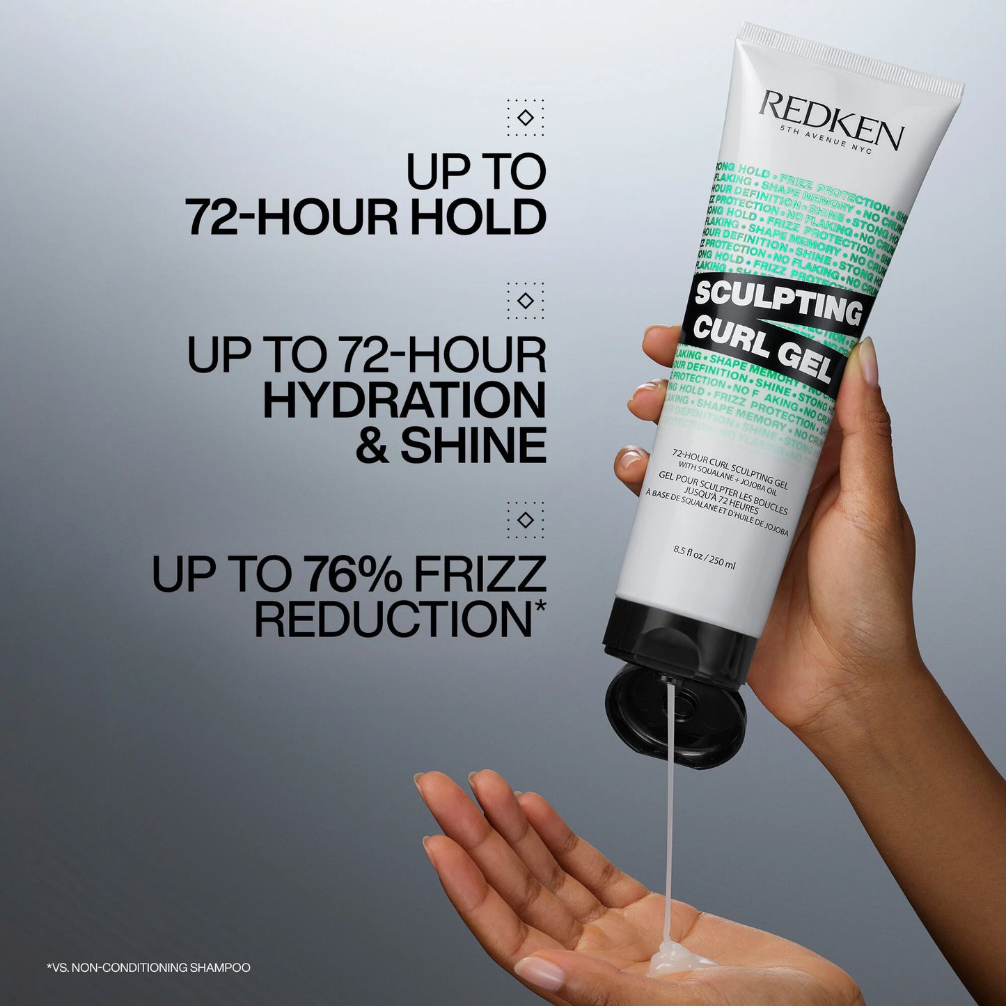 SCULPTING CURL GEL
Sculpt, style and define curls with this non-sticky, crunch-free curl gel.